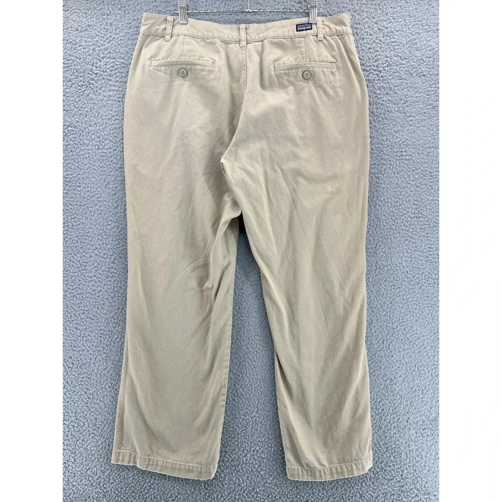 PATAGONIA Organic Cotton Pant Men 38 (35x29 Actual) Tan Khaki Chino Straight Leg